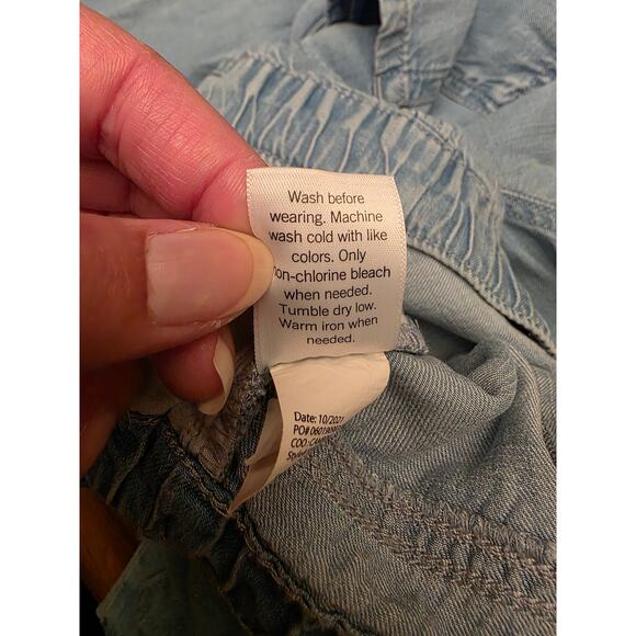 Nine West Chambray Jogger Pant Womens XL Light Blue Lyocell PullOn Elastic Waist - Picture 8 of 9